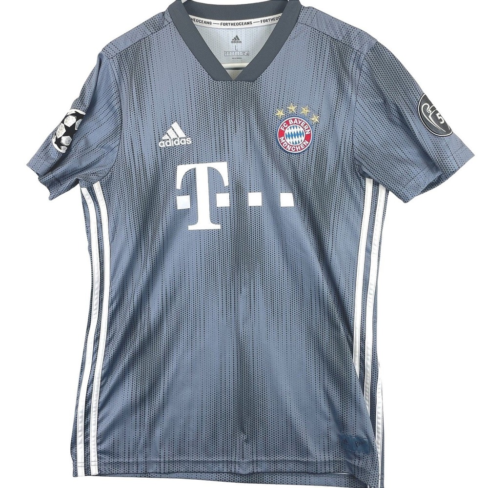 Adidas Bayern Munich Kimmich 32 Jersey Mens L Gray Soccer Parley For The Oceans
